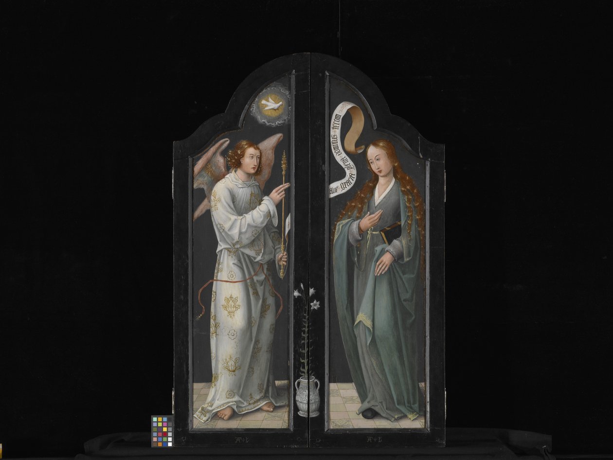 Drieluik Met De Maagd En Kind, St. Barbara En St. Catharina door Flemish School