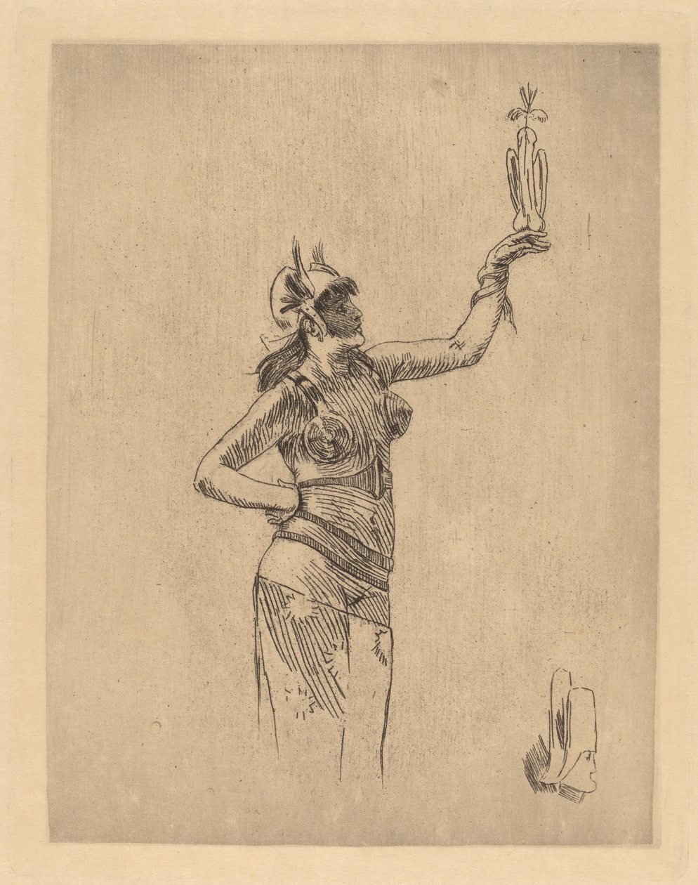 De valkenier (La fauconniere) door Félicien Rops