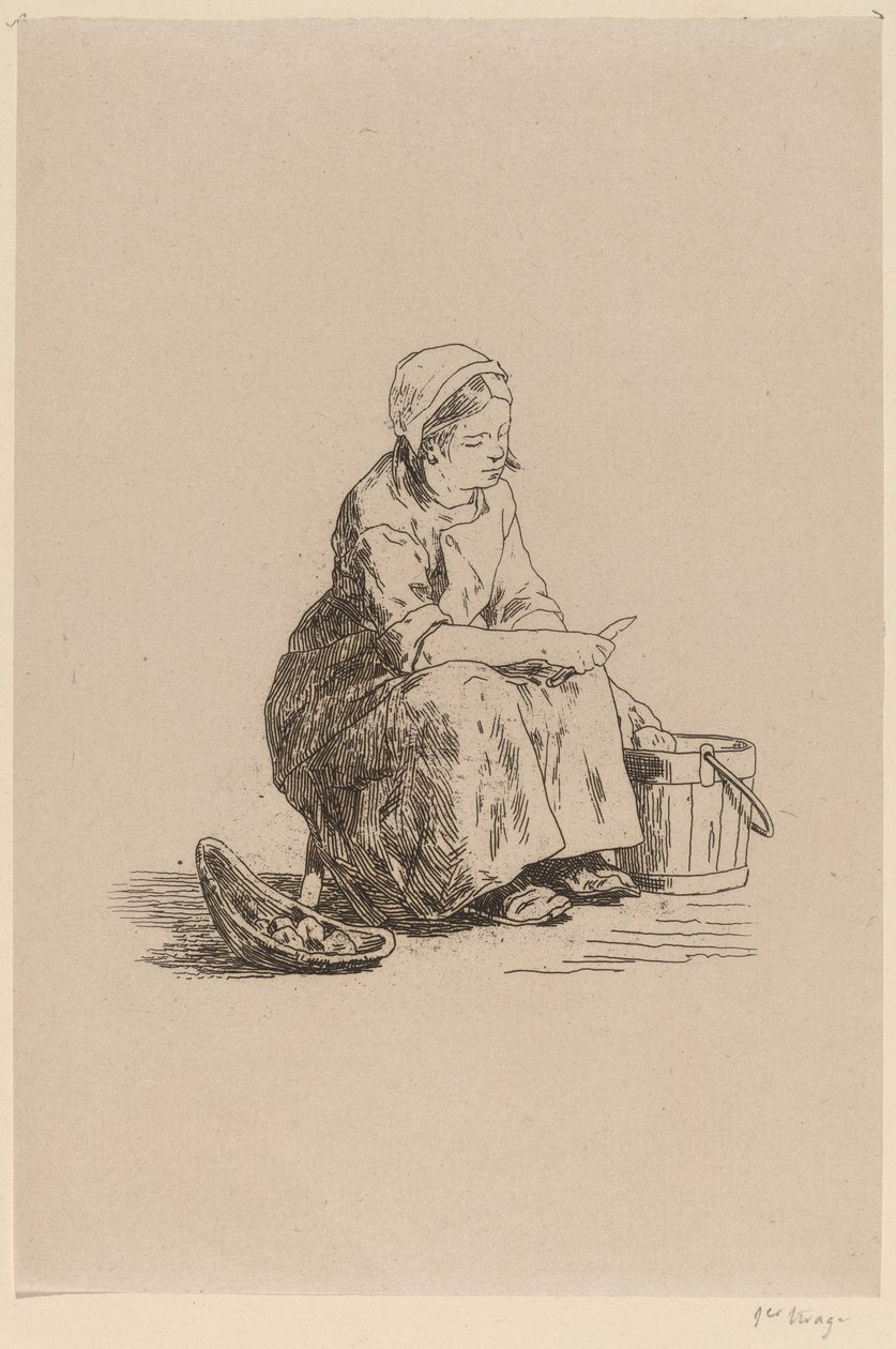 Het Kleine Aardappelschilstertje door Félicien Rops