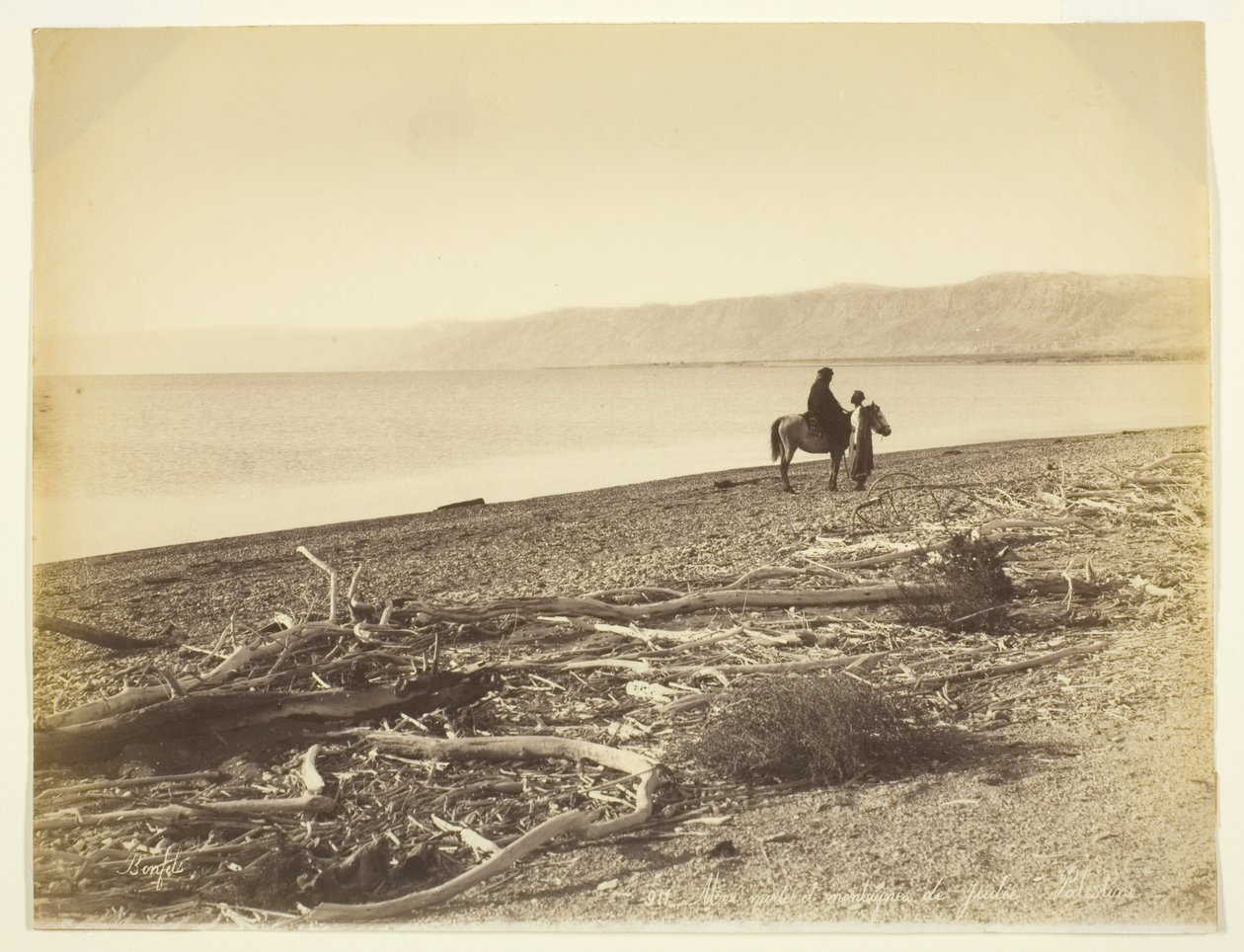 Dode Zee en de bergen van Judea, Palestina door Félix Bonfils