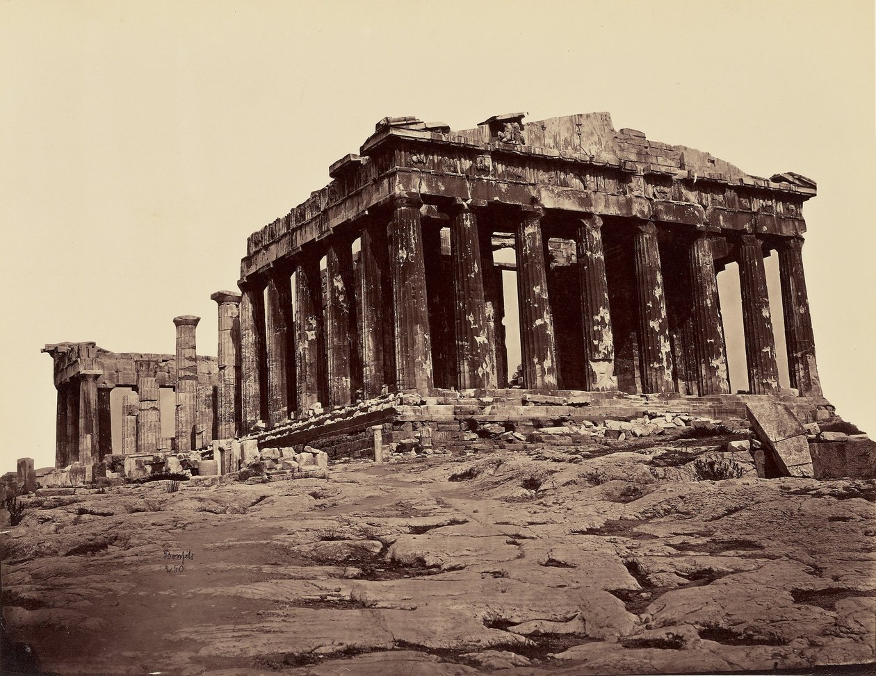 Parthenon, pris des propylees - Athenes. [Van noord naar west]. door Félix Bonfils