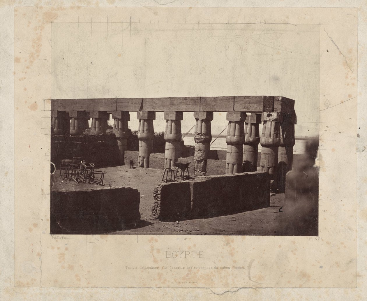 Restanten van de Luxortempel door Félix Bonfils