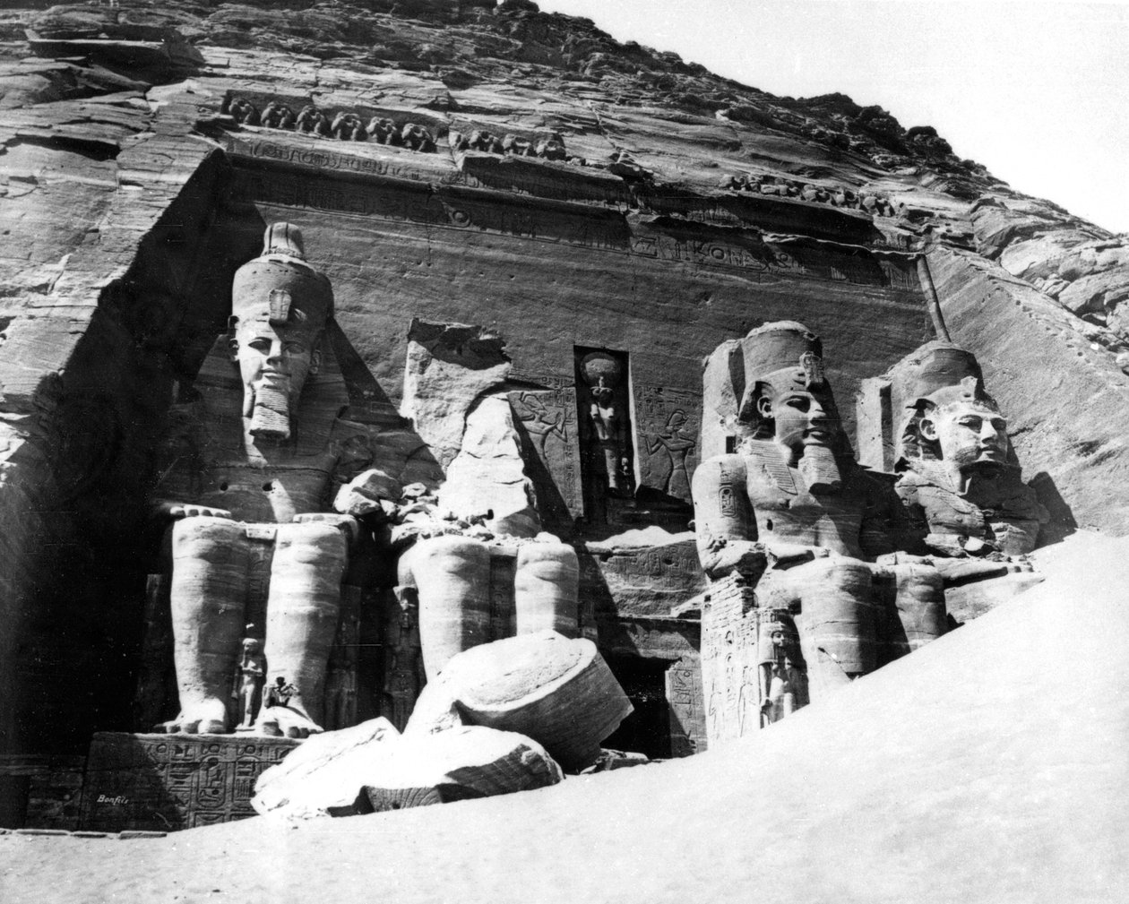 De Tempel van Abu Simbel, Nubië, Egypte, 1878 door Félix Bonfils