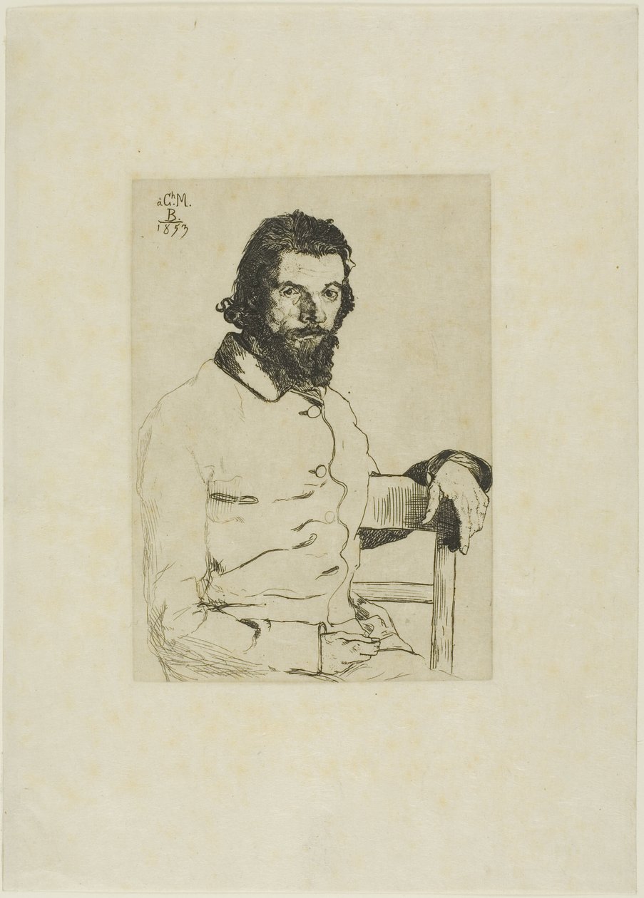 Portret van Meryon door Félix Henri Bracquemond