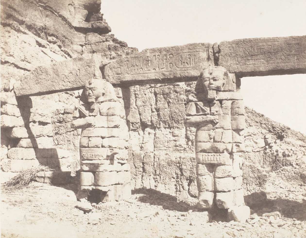 Djerf-Hocein Tutzis, Hemi-Spéos, Kolossen van het buitenste deel, 1851-52, gedrukt 1853-54 door Félix Teynard