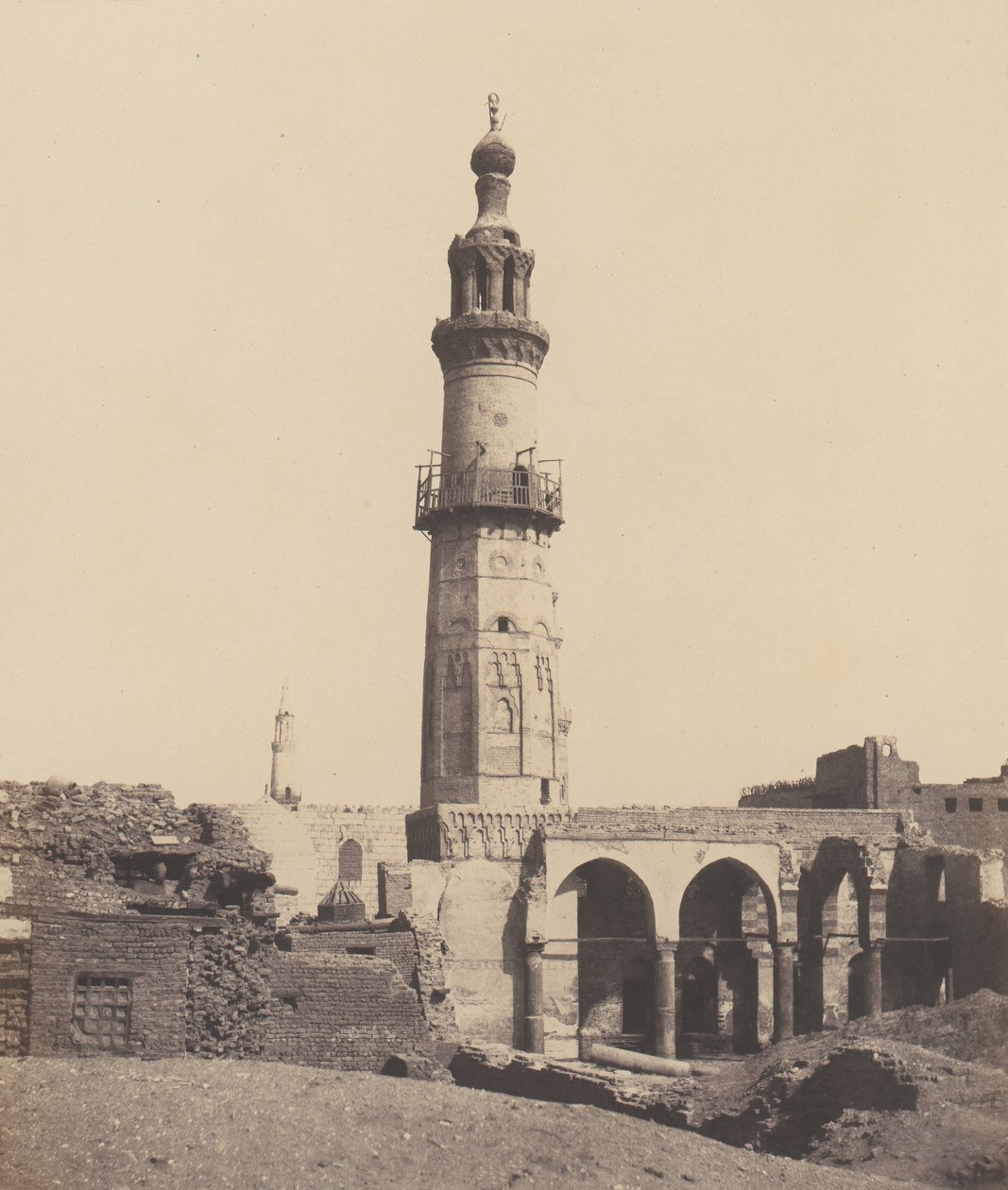 Djirdjeh, Moskee in Ruïnes aan de Oever van de Nijl, 1851-52, gedrukt 1853-54 door Félix Teynard