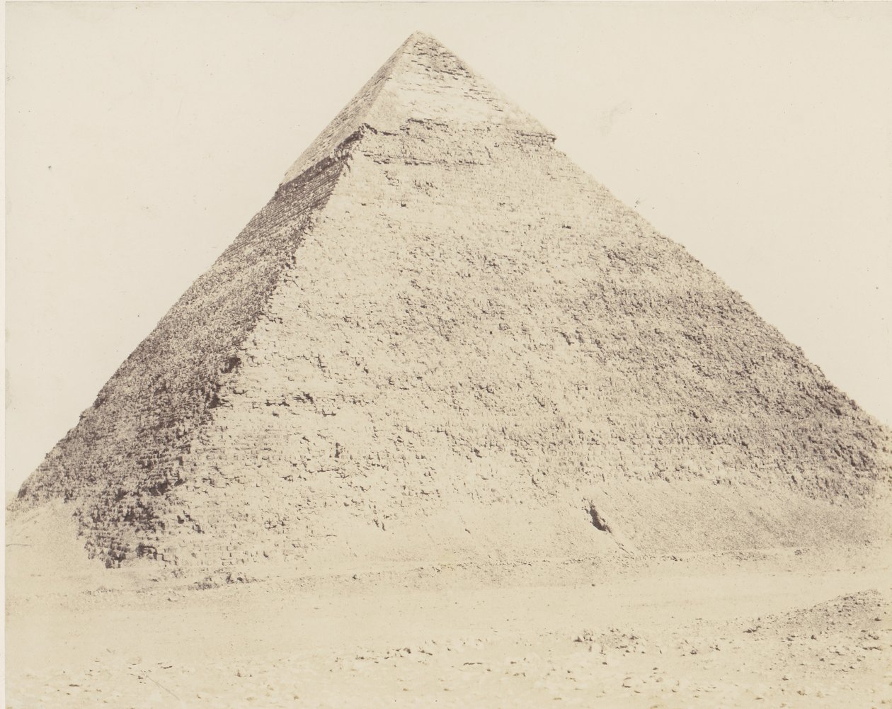 Djizeh Necropolis van Memphis, Piramide van Chephren, 1851-52, gedrukt 1853-54 door Félix Teynard