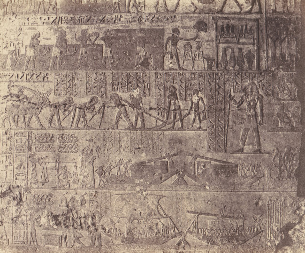 El-Kab éléthya, Architectuur Hypogéenne - Tombe van Phapé - Sculptu..., 1851-52, gedrukt 1853-54 door Félix Teynard