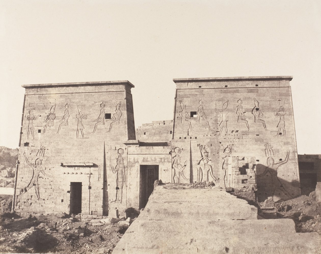 Ile de Fileh Philæ, Premier Pylône - Vue Prise de la Plate-Forme, 1851-52, gedrukt 1853-54 door Félix Teynard