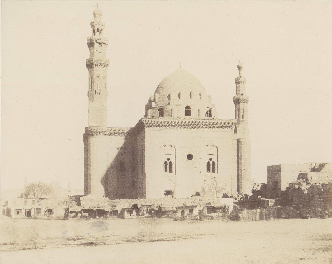 Le Kaire, Moskee van Sultan Haçan het Graf, 1851-52, gedrukt 1853-54 door Félix Teynard
