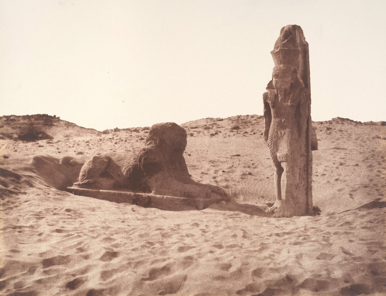 Séboûah, Tempel, Kolos en Sfinx van het Linkerdeel van de Avenue, 1851-52 door Félix Teynard