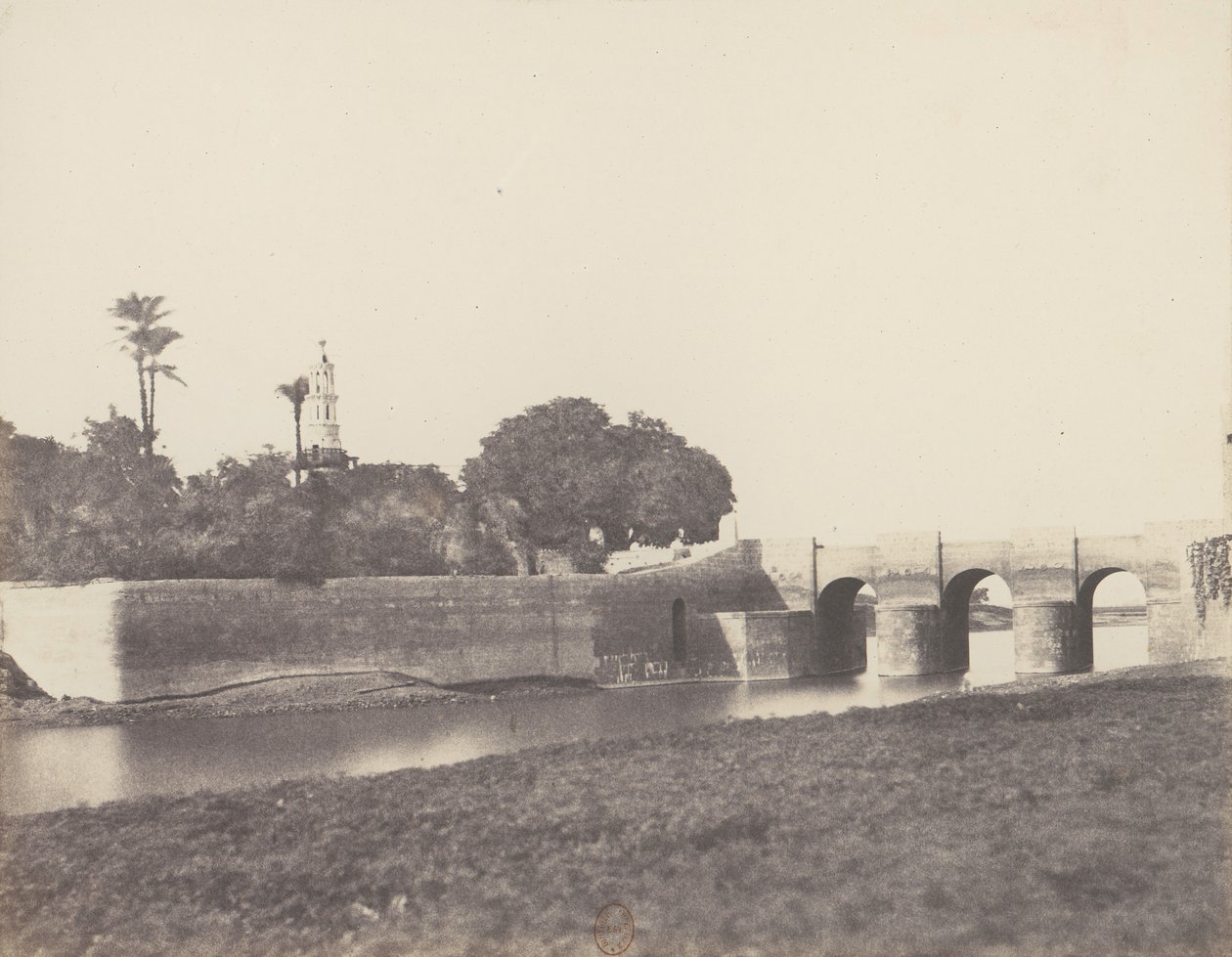 Syout, brug over het grote kanaal, 1851-52, gedrukt 1853-54 door Félix Teynard