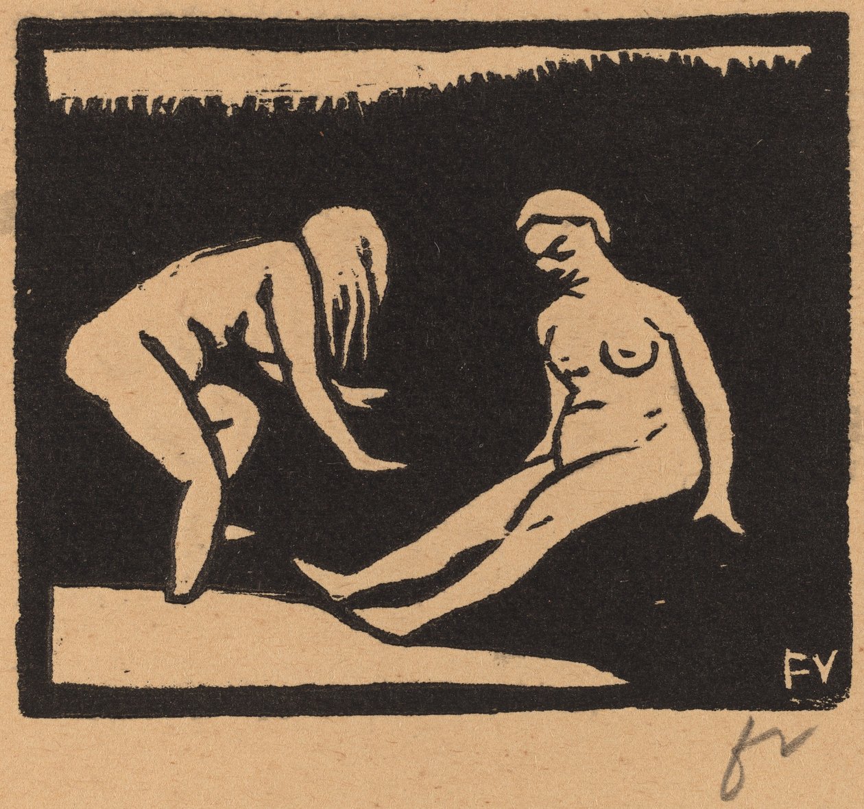Uit het water komen door Félix Vallotton