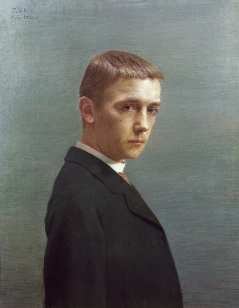 Zelfportret van Félix Vallotton op twintigjarige leeftijd door Félix Vallotton