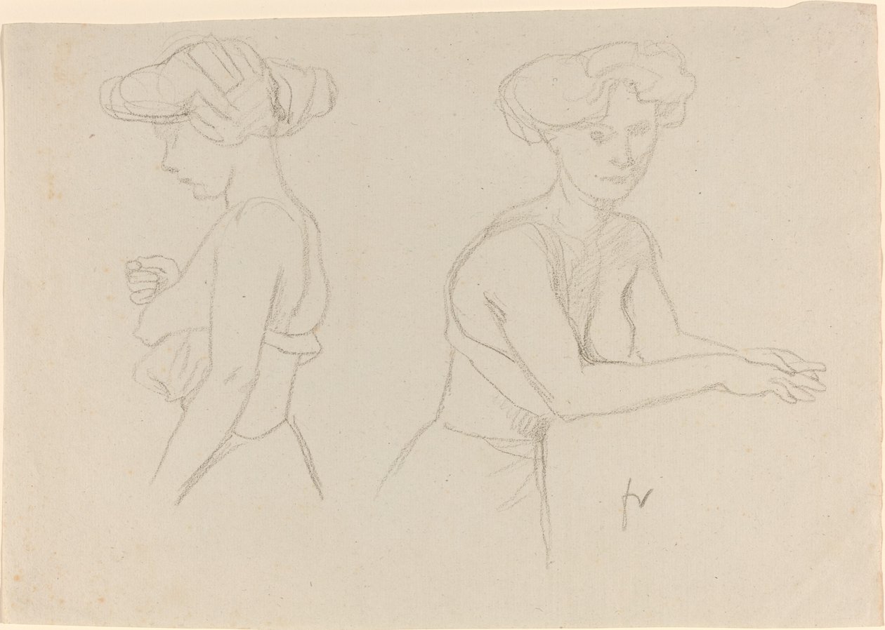 Twee Studies van een Vrouw die Zich Kleedt door Félix Vallotton