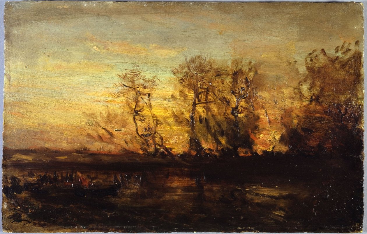 Zonsondergang, tussen 1850 en 1860 door Félix Ziem