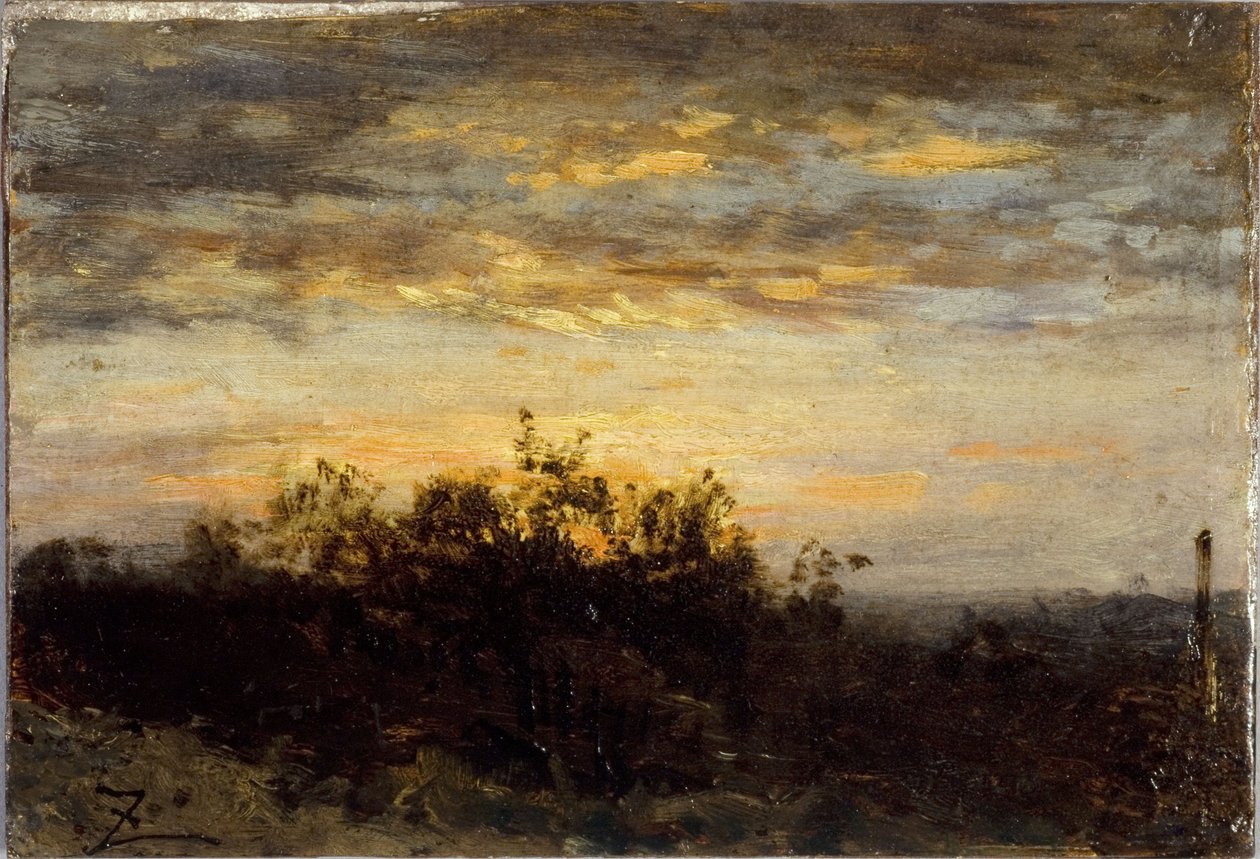 Zonsondergang, tussen 1850 en 1860 door Félix Ziem