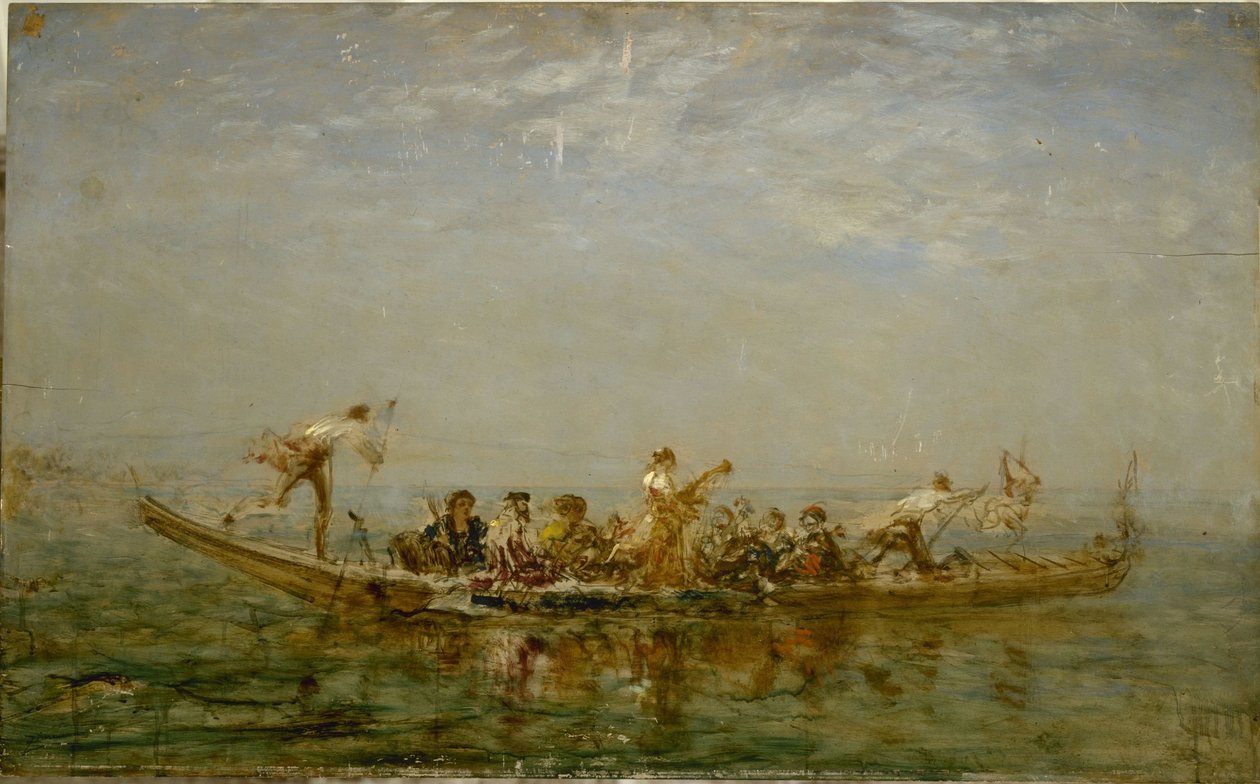 De caïque, tussen 1880 en 1890 door Félix Ziem