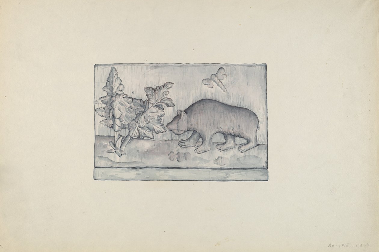 Reliëfpaneel van Beer door Flora Merchant