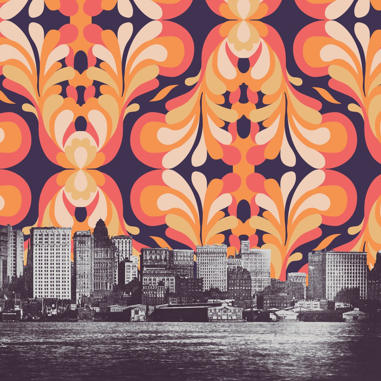 Kleurrijke lucht boven New York door Florent Bodart