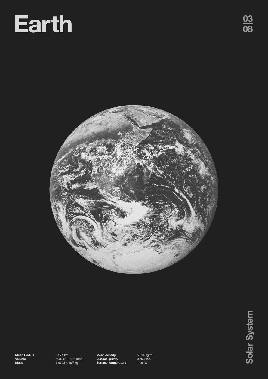 Aarde: Minimal Planeten Data door Florent Bodart