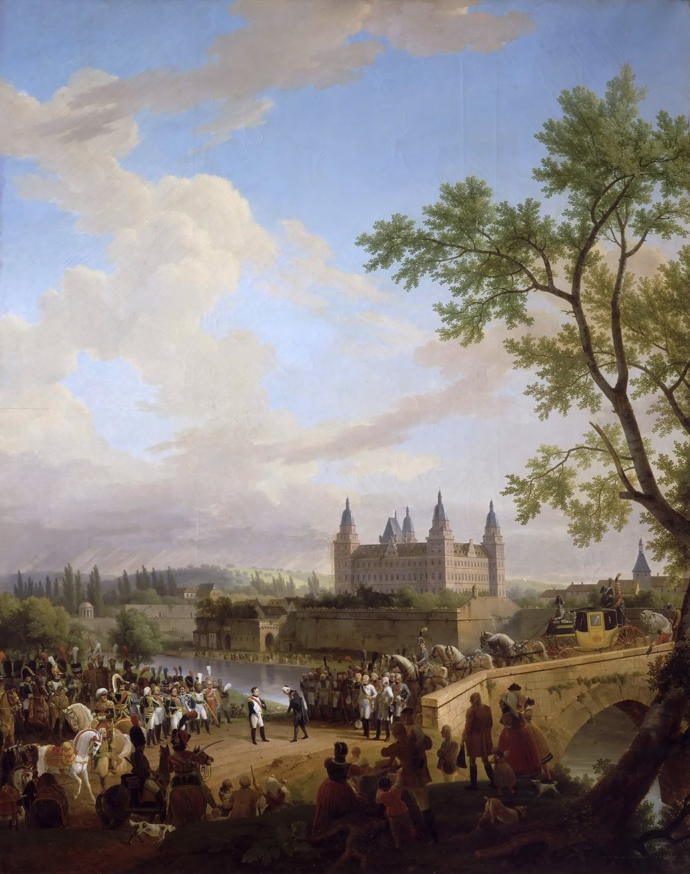 Ontmoeting tussen Napoleon en Baron Karl von Dalberg in Aschaffenburg, 2 oktober, 1806 door Florent Fidèle Constant Bourgeois du Castelet