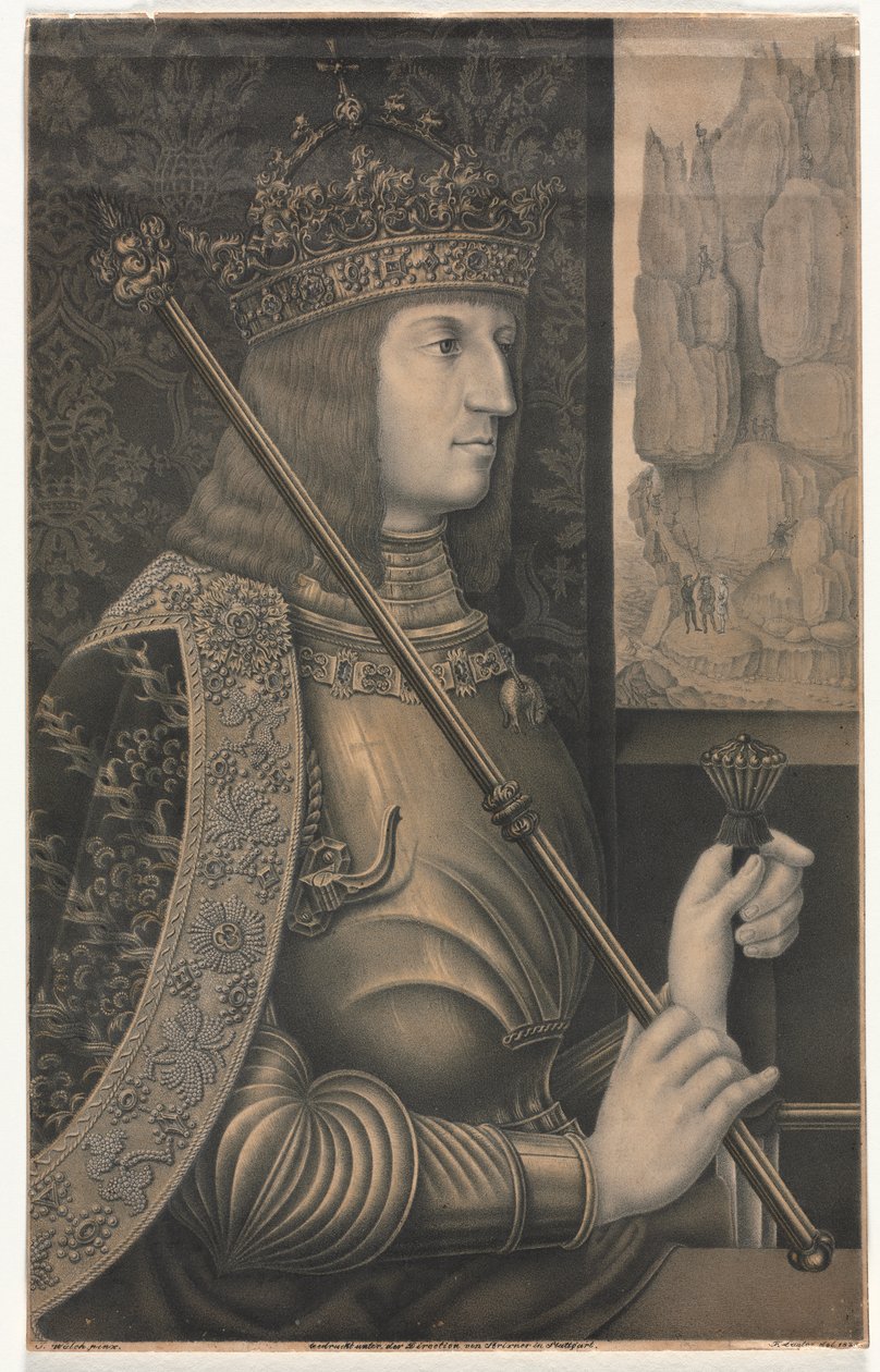 Portret van Keizer Maximiliaan I met Kroon en Scepter door Florentin Lauter
