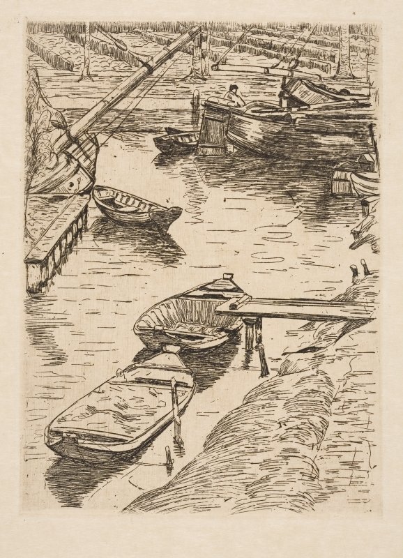 Schepen in een kanaal door Floris Verster
