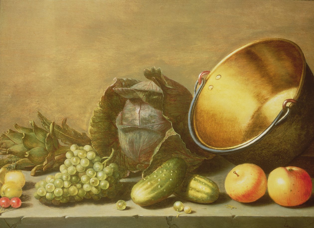 Stilleven met een koperen pot door Floris Gerritsz van Schooten