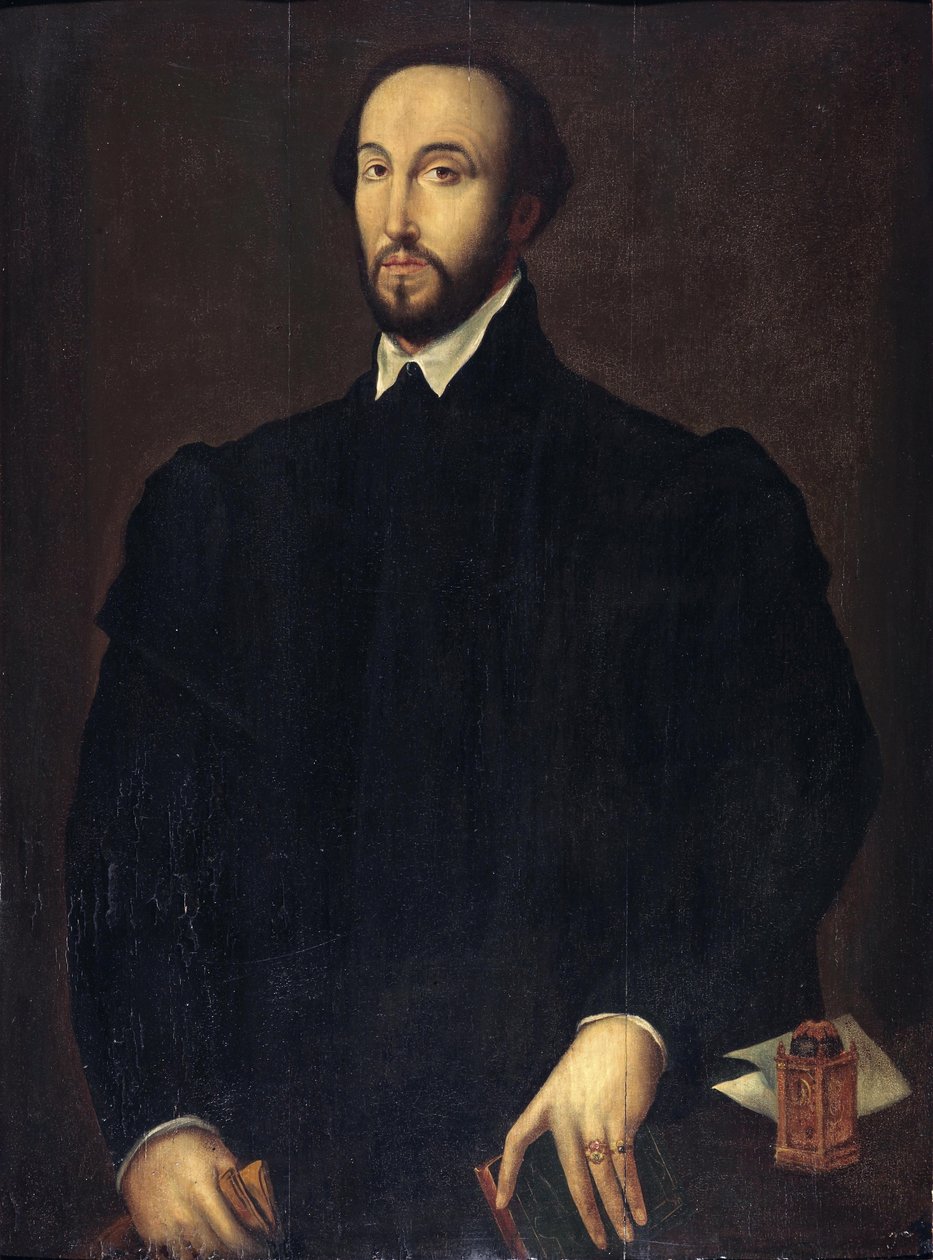 Portret van Antoine Perrenot de Granvelle (1517-1586), kardinaal en minister in de Spaanse Nederlanden door Follower of Antonis Mor
