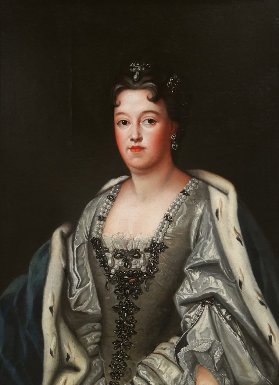 Portret van Therese Kunigunde van Polen in een zilveren jurk door Follower of Joseph Vivien