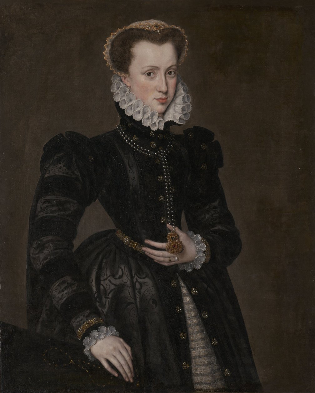 Portret van een hofdame door Follower of Antonis Mor
