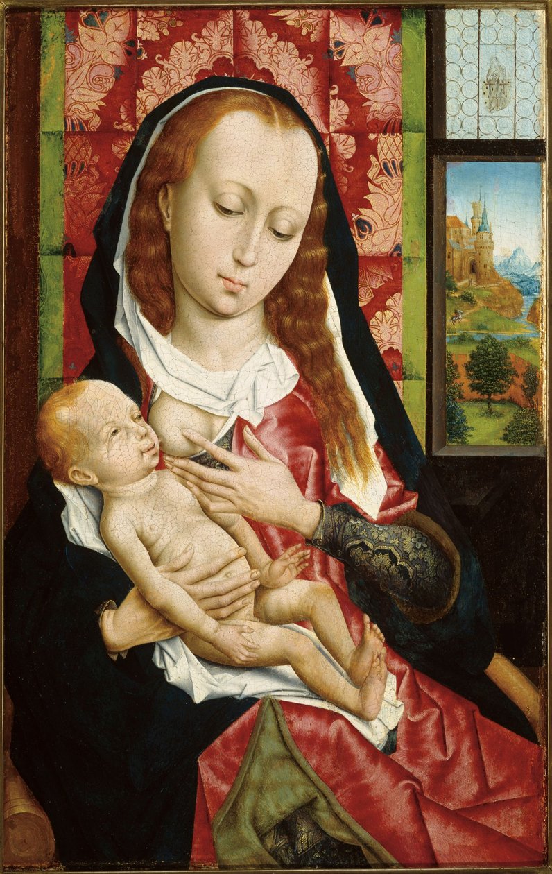 De maagd en het kind door Follower of Rogier van der Weyden