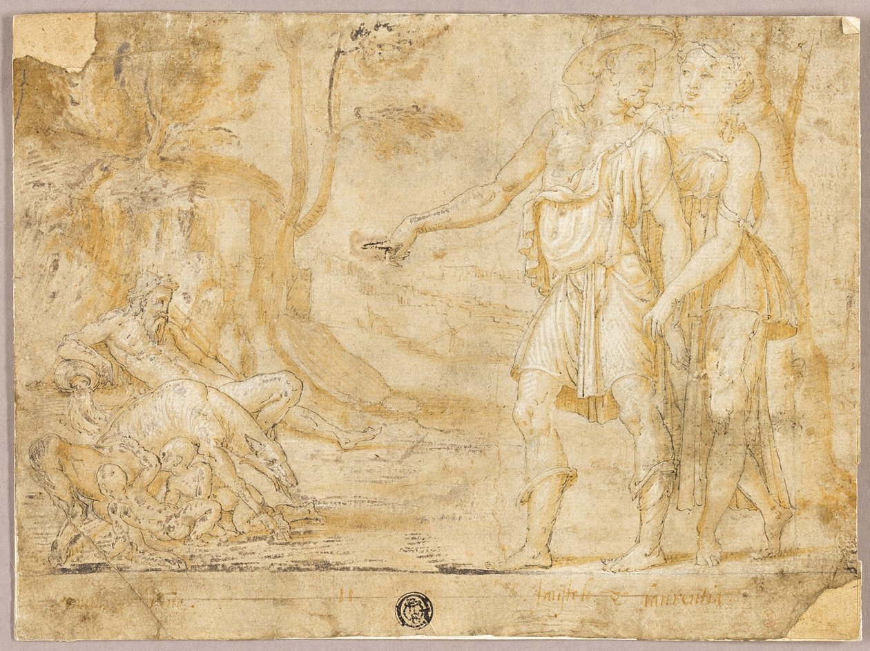 Faustulus en Merentia Ontdekken Romulus en Remus door Fontainebleau School