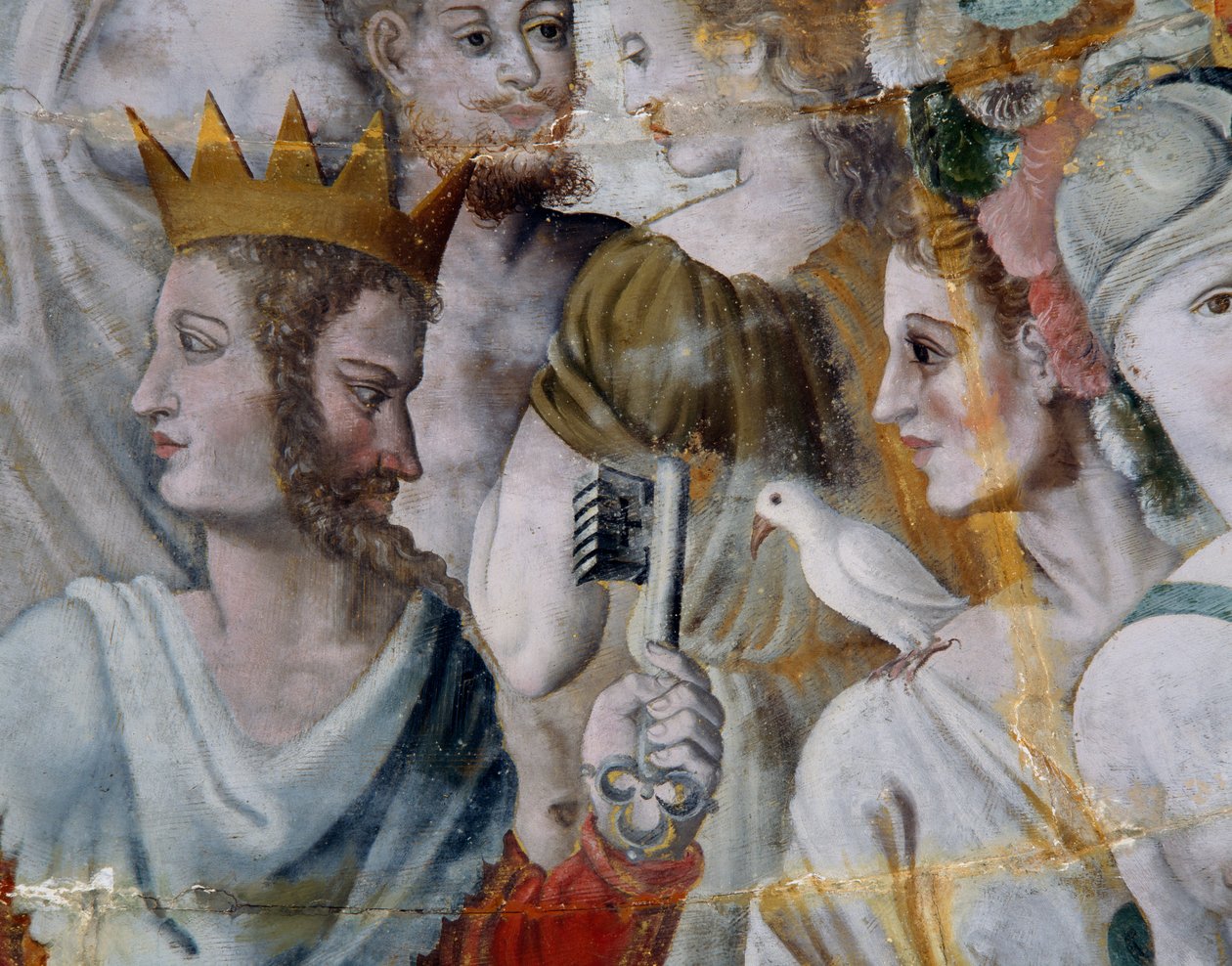 Janus met sleutels van de stad Rome en Juno, fresco