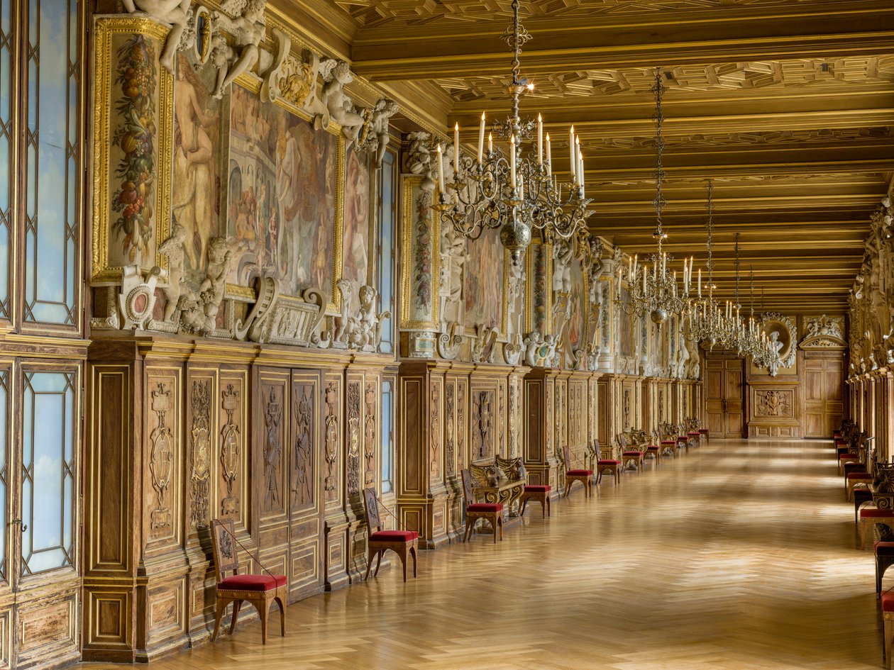 Overzicht van de galerij Francois 1er (foto) door Fontainebleau School