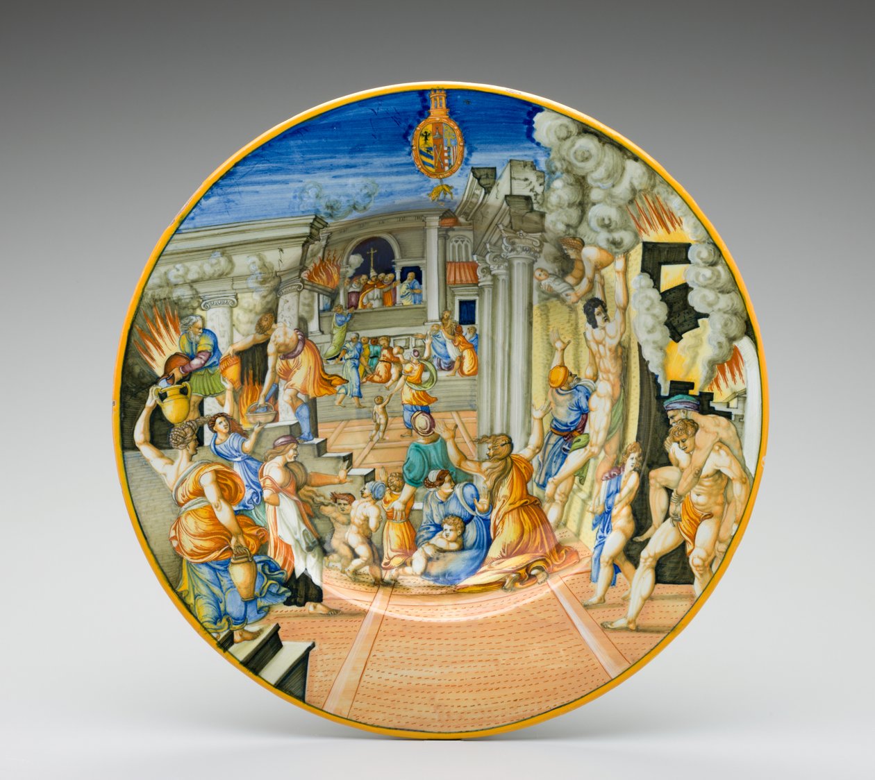 De brand van Troje, tussen 1570 en 1574 door Fontana Workshop