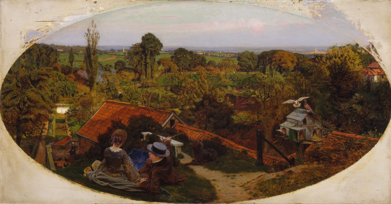 Een Engelse herfstmiddag door Ford Madox Brown