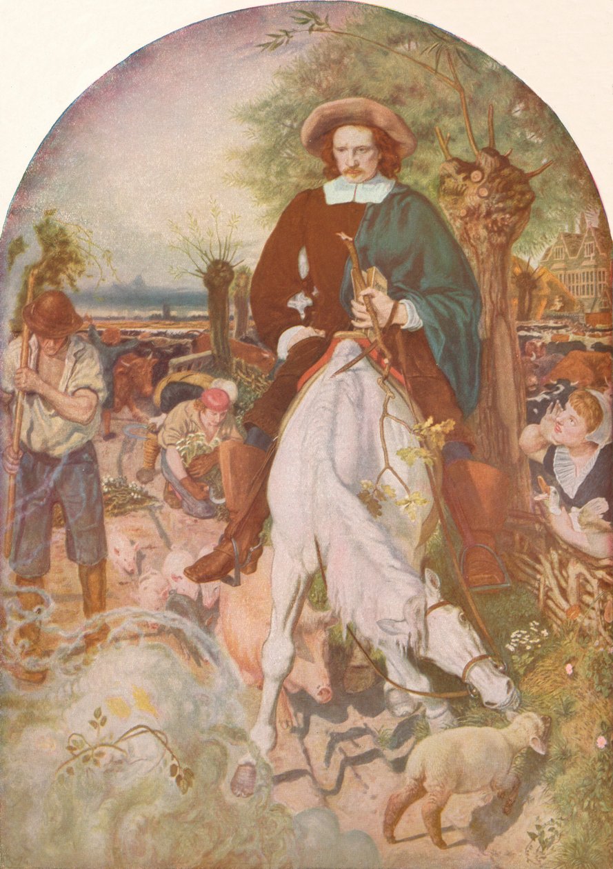 Cromwell op zijn boerderij door Ford Madox Brown