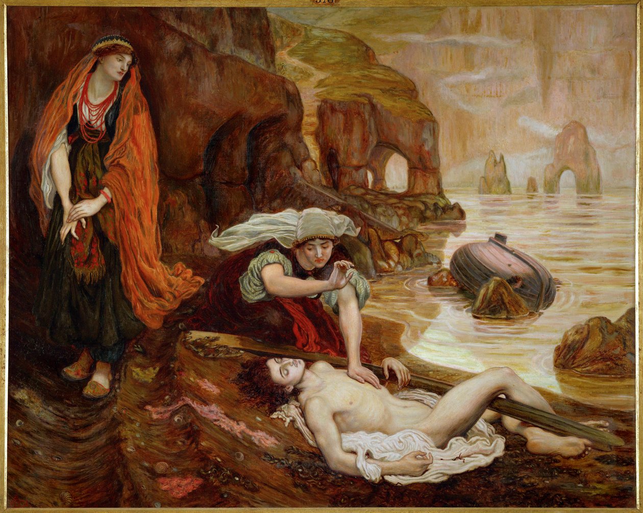 Haydee ontdekt het lichaam van Don Juan ... (schilderij op doek) door Ford Madox Brown