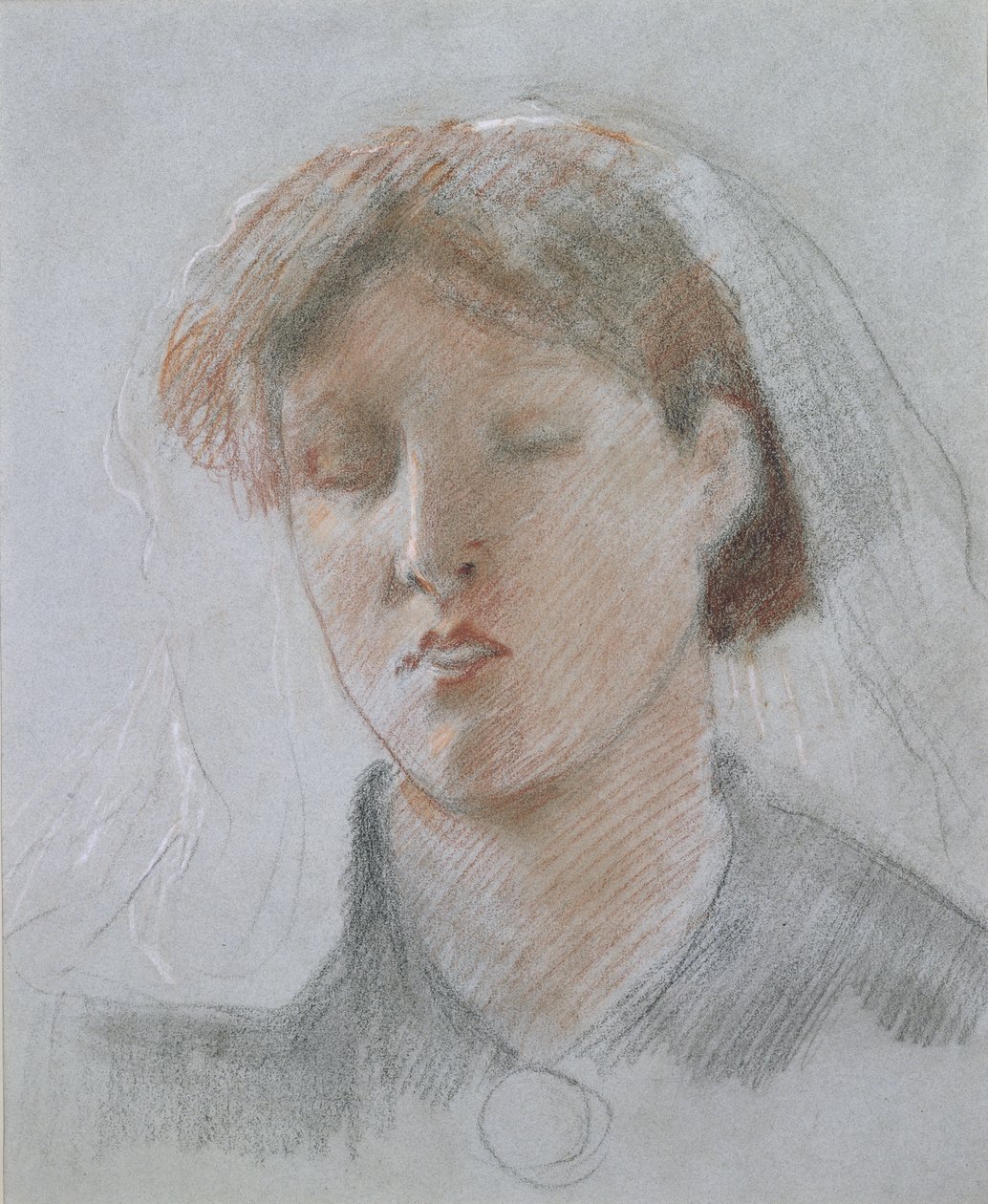 De vrouw van de kunstenaar Emma op haar trouwdag door Ford Madox Brown