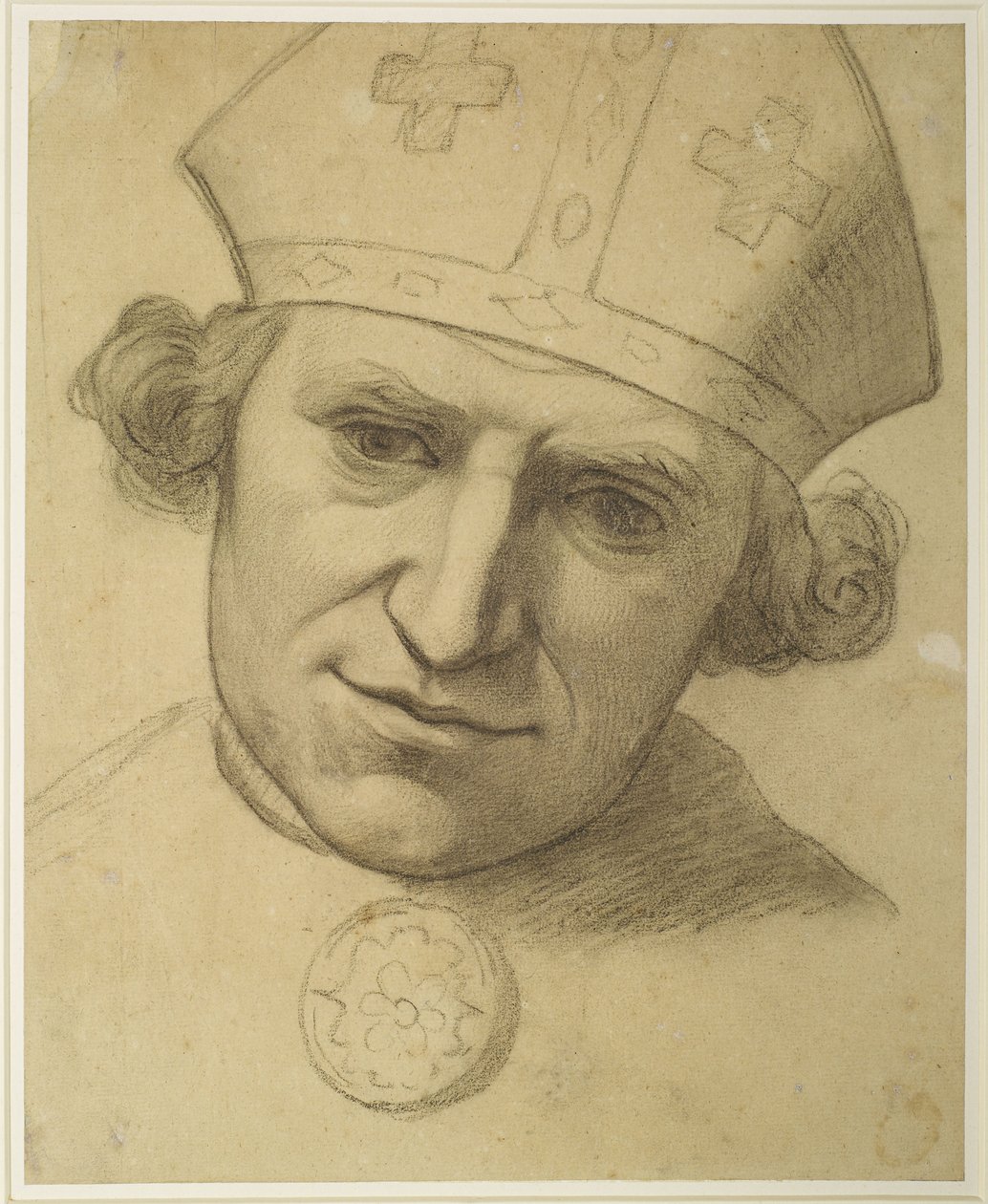 De Geest van Gerechtigheid - Studie voor het Hoofd van een Bisschop door Ford Madox Brown