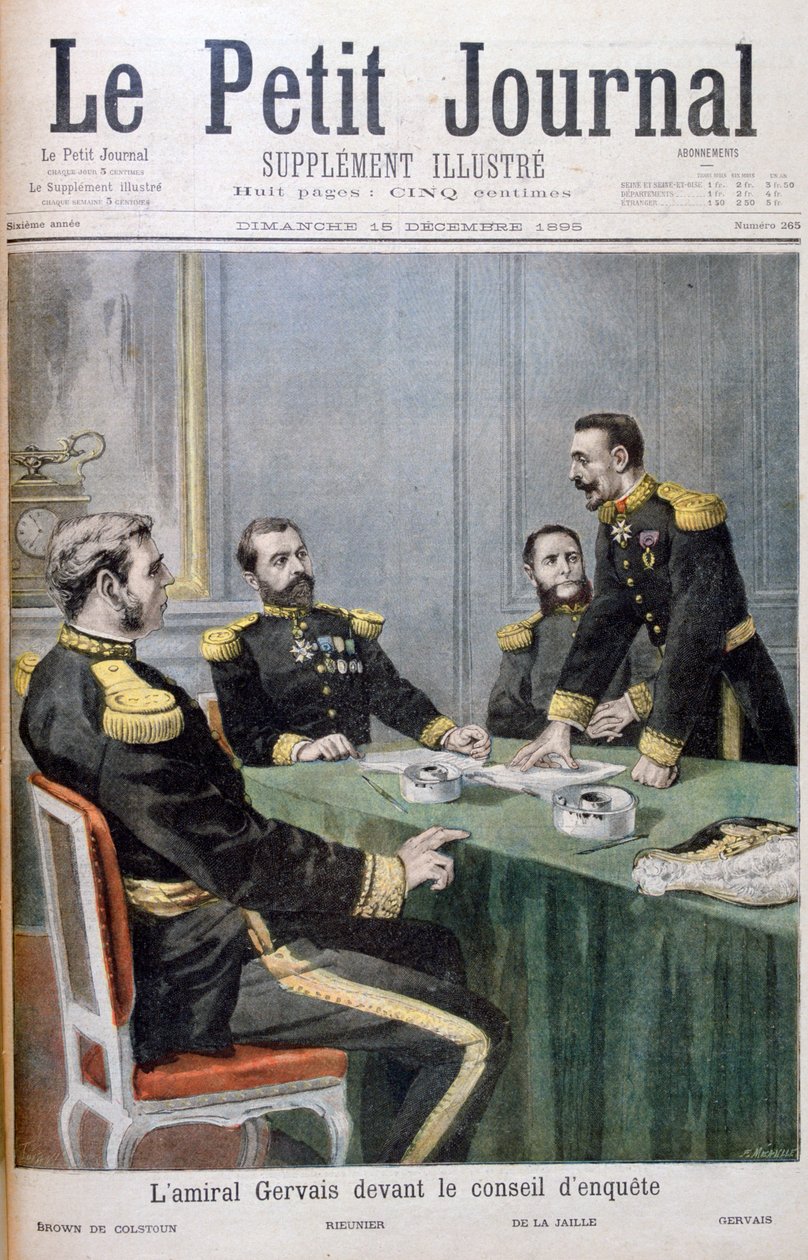 Admiraal Gervais voor de onderzoekscommissie, 1895 door Fortuné Méaulle