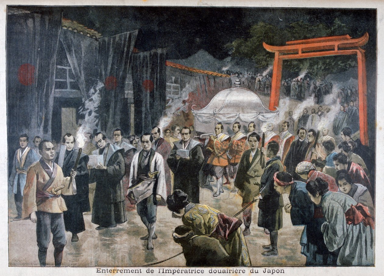 Begrafenis van de Keizerin-Weduwe van Japan, 1897 door Fortuné Méaulle
