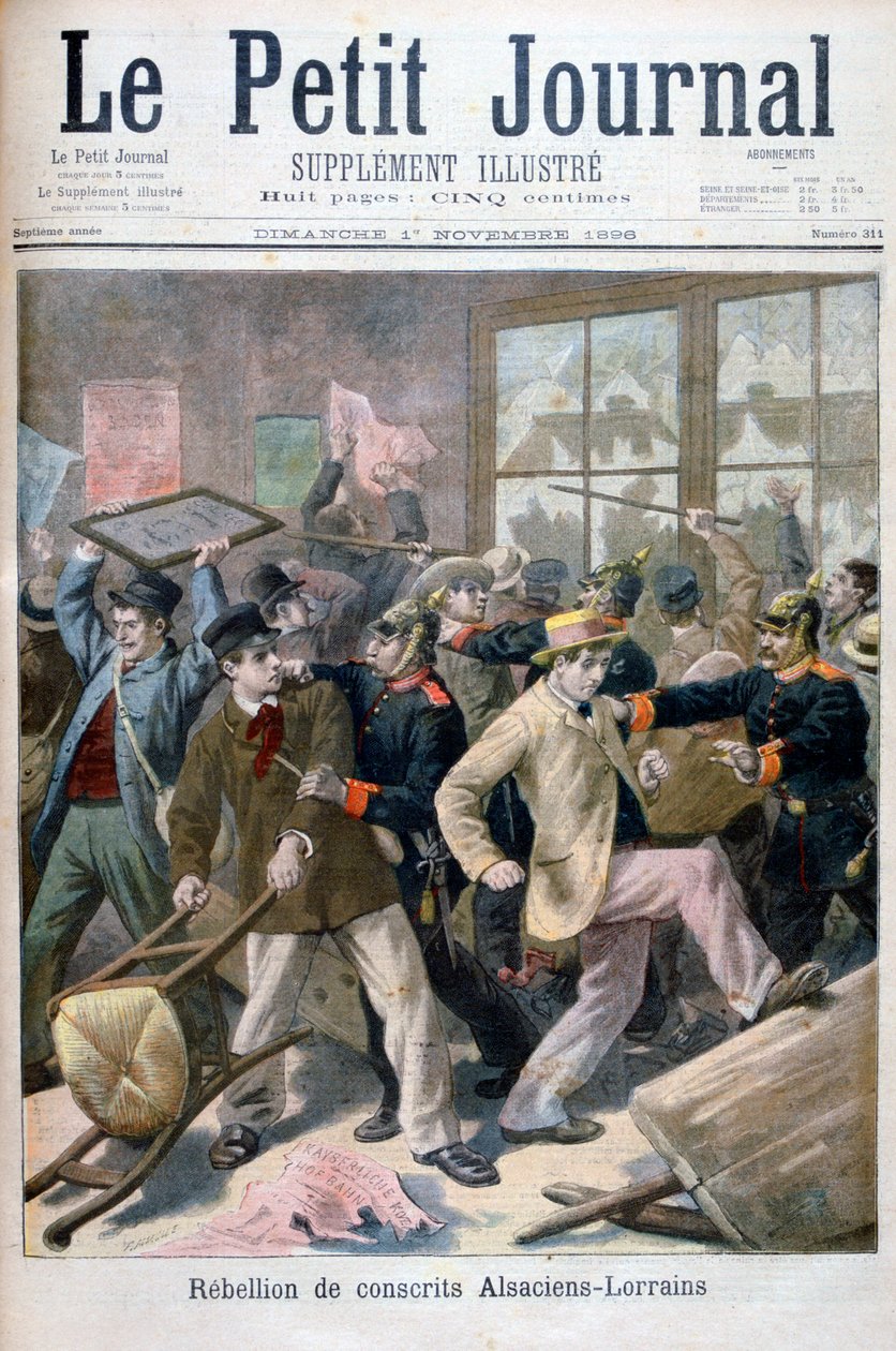 Opstand van de Elzassers-Lotharingers dienstplichtigen, 1896 door Fortuné Méaulle