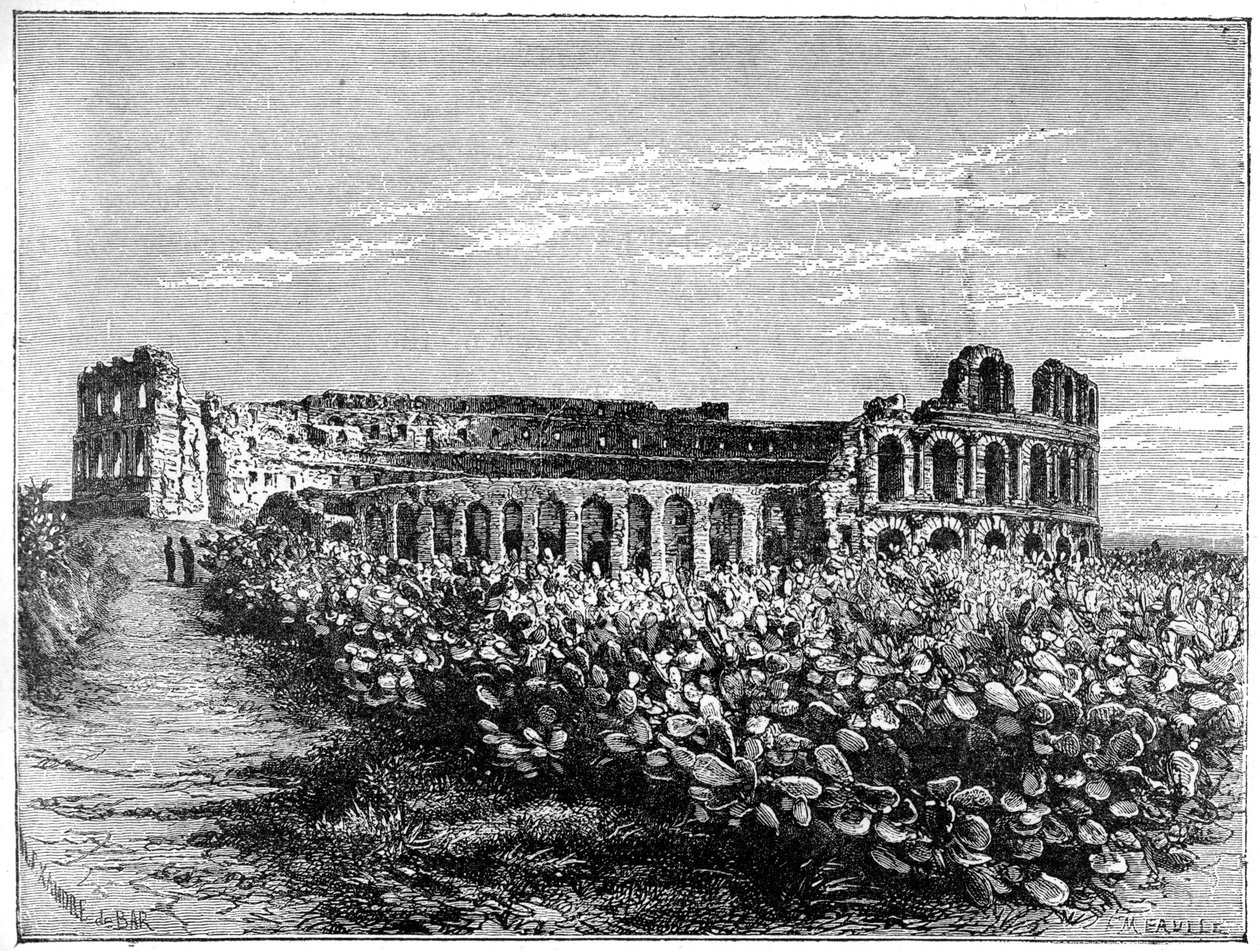 Het amfitheater van El Jemm, c1890 door Fortuné Méaulle