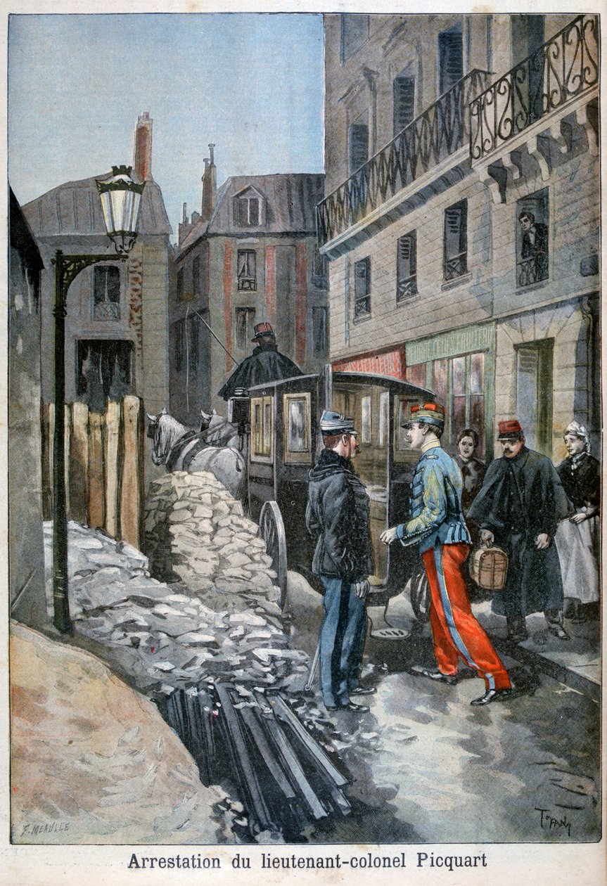 De arrestatie van luitenant-kolonel Picquart, 1898 door Fortuné Méaulle