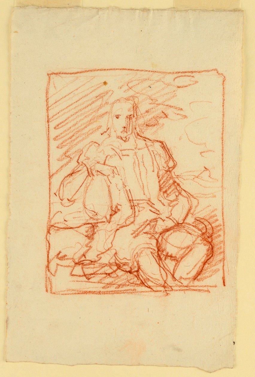 Portret van een zittende man door Fortunato Duranti