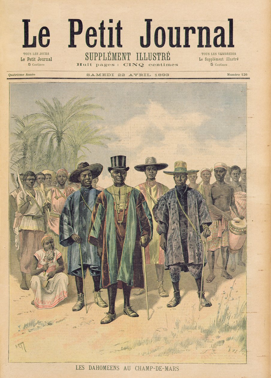 Dahomeërs op de Champs de Mars, illustratie uit 
