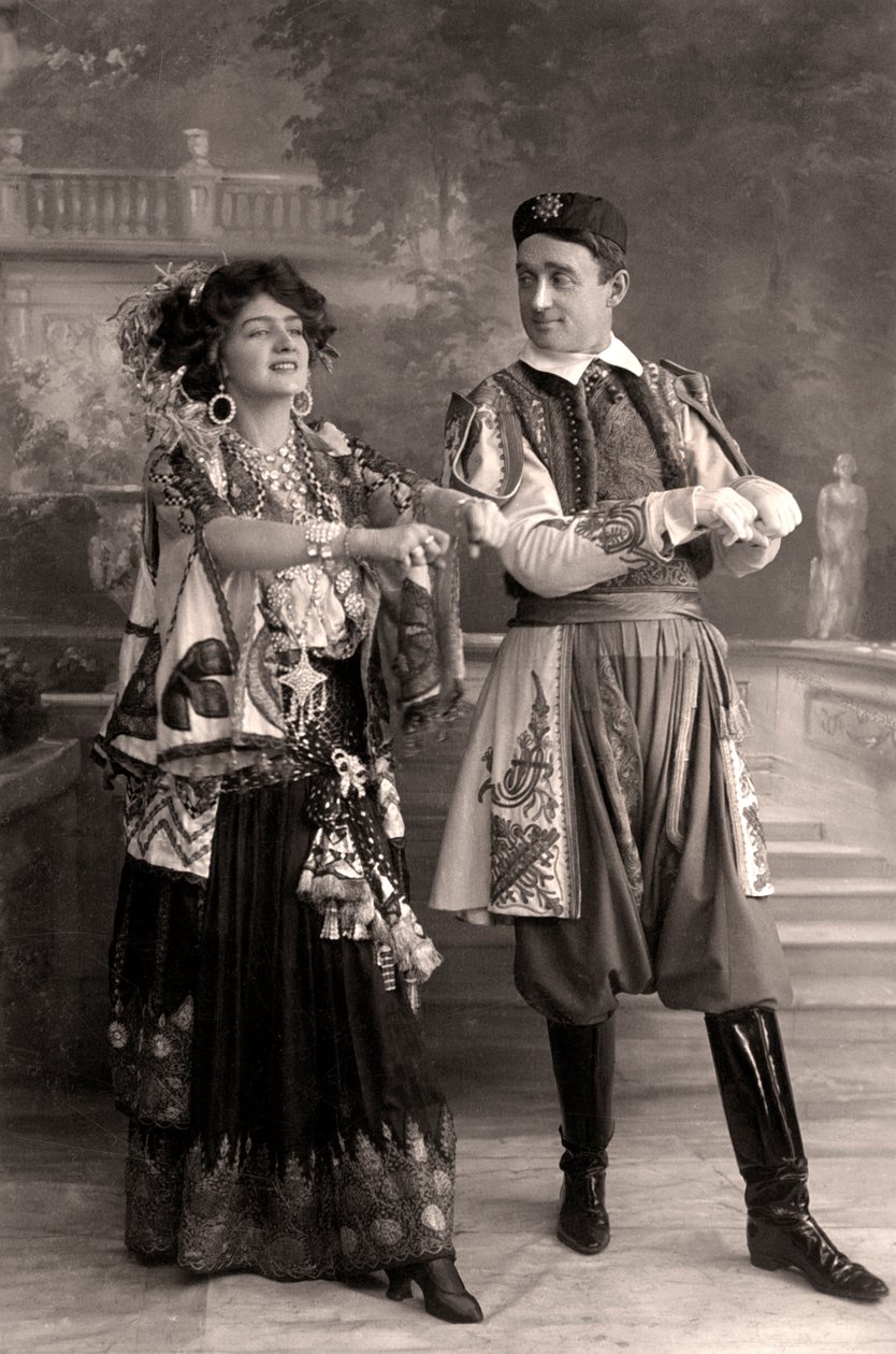 Lily Elsie en Joseph Coyne in De Vrolijke Weduwe, 1908 door Foulsham and Banfield